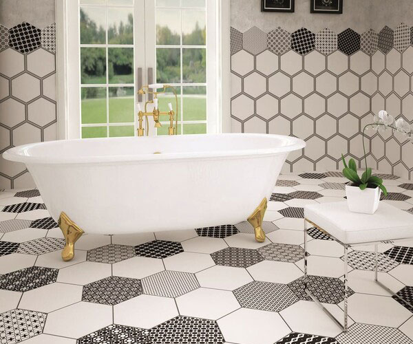 Hexaon Tiles in Bathroom