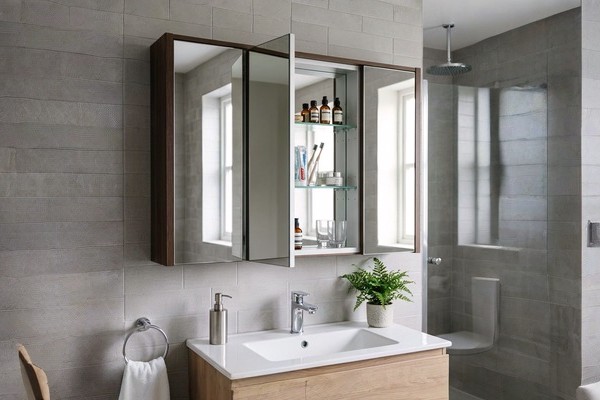 Triple Door Mirror Cabinet